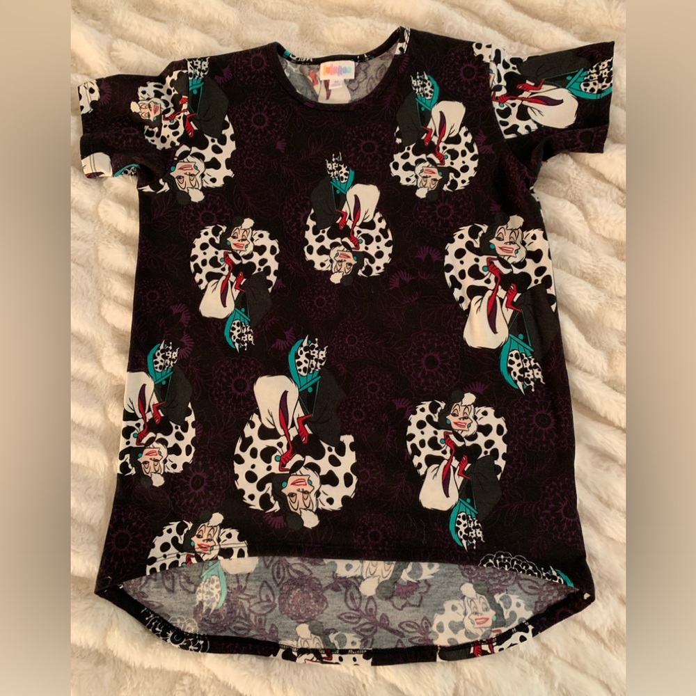 LuLaRoe Disney Gracie with Cruella DeVille print